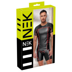 NEK T-shirt TOP ORMETO Noir-Rouge